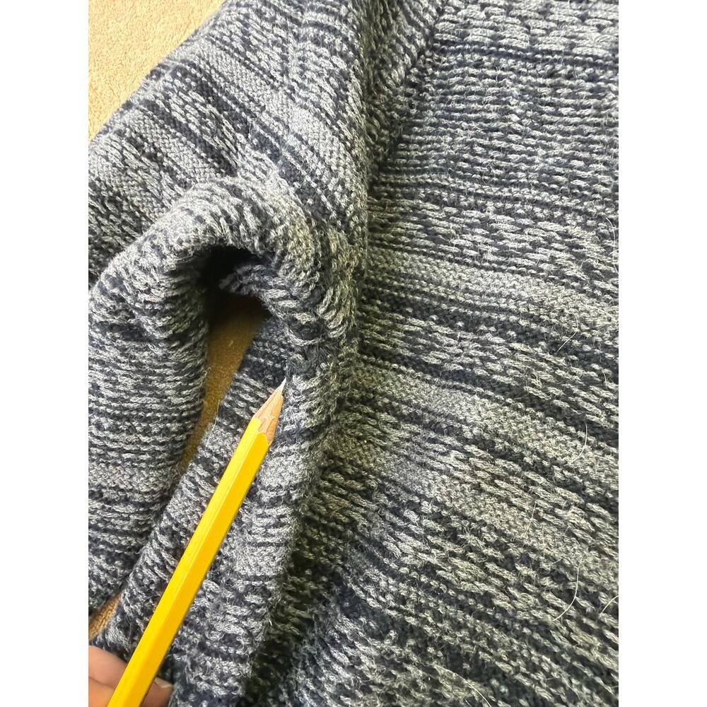 American Rag Mens Medium Blue Geometric Aztec Knit Shawl Collar Sweater - Picture 5 of 6